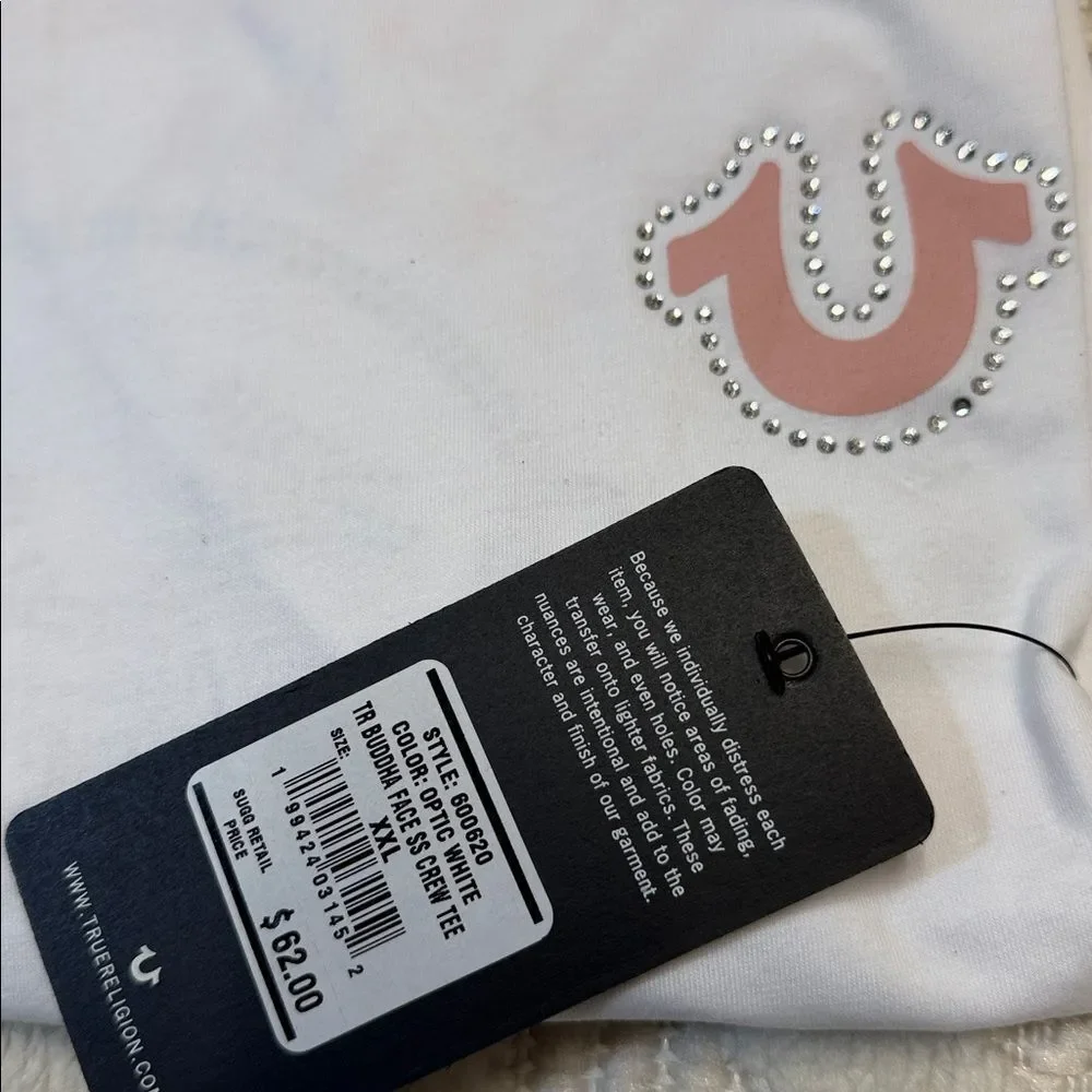 TRUE RELIGION - Optic White Buddha Face Tee